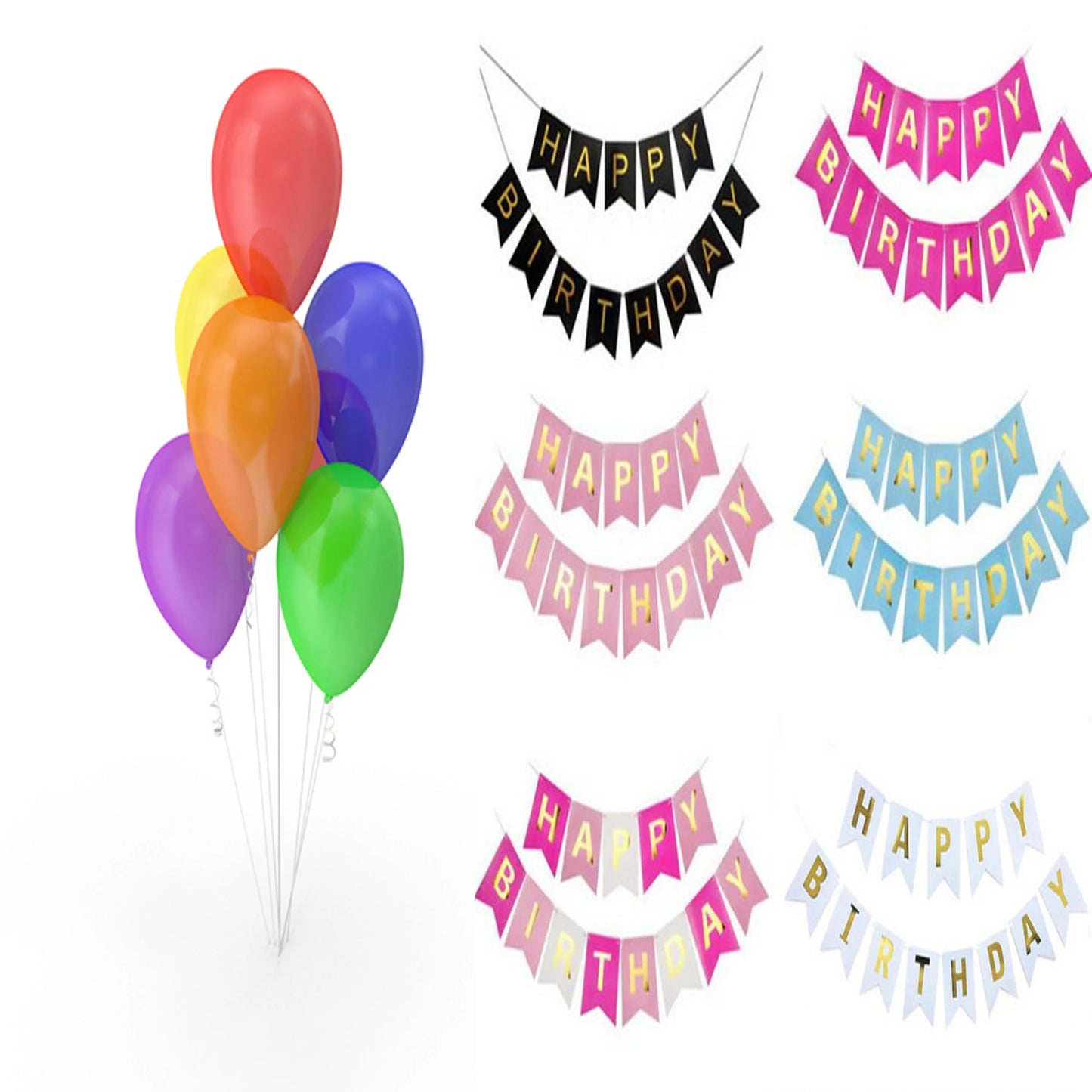 Helium Balloon 10 +Happy Birthday Banner