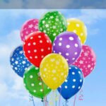 Polka Doted 10 Helium Balloons