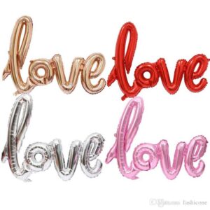 LOVE Foil Balloons – 4 Colors