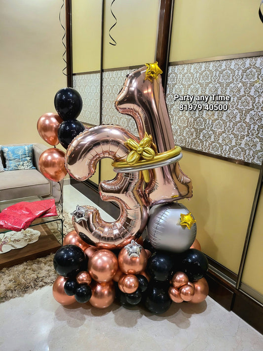 31th number bouquet + 10 helium balloons