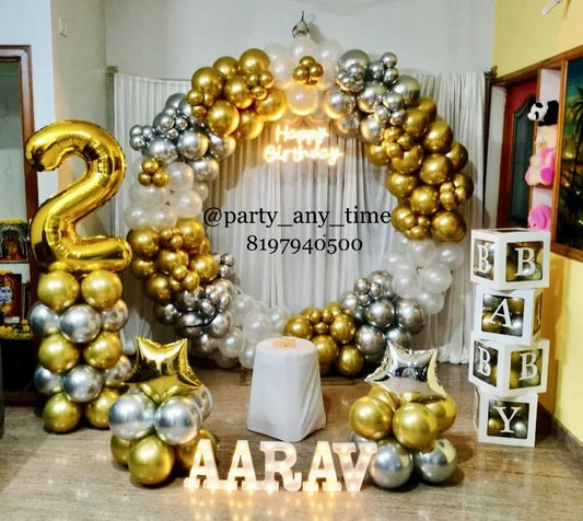 2nd birthday round arch decoration