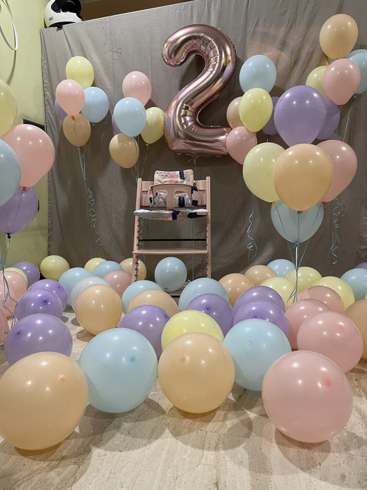 2nd birthday decorations + helium balloons